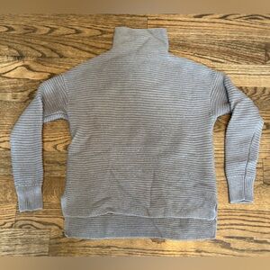 Athleta Ribbed Merino Wool Cowl Neck Sweater – Taupe, Small